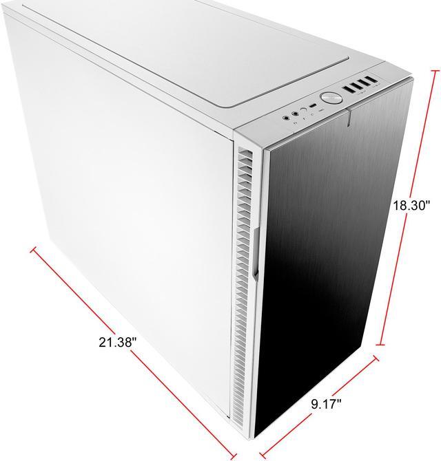 Alt view image 12 of 20 - Fractal Design Define R6 USB-C White Brushed Aluminum/Steel ATX Silent Modular Mid Tower Computer Case