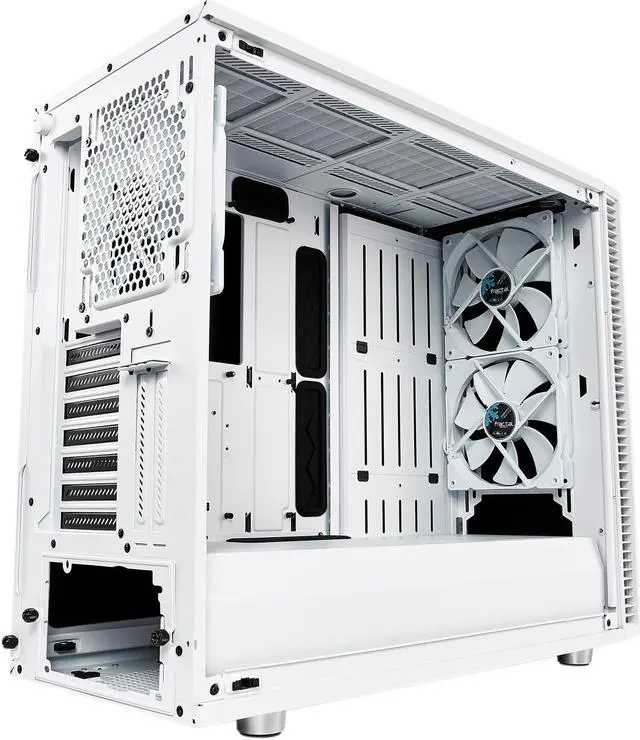 Alt view image 20 of 20 - Fractal Design Define S2 White Brushed Aluminum/Steel ATX Silent Modular Clear Tempered Glass Window Mid Tower Computer Case