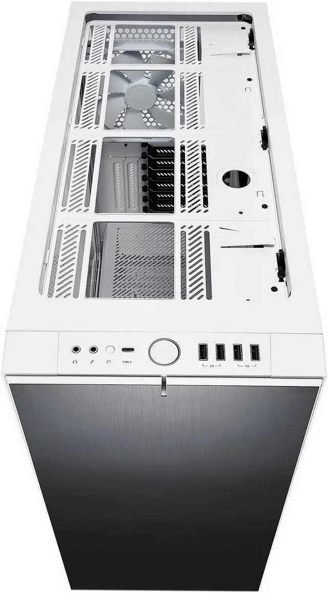 Alt view image 12 of 20 - Fractal Design Define S2 White Brushed Aluminum/Steel ATX Silent Modular Clear Tempered Glass Window Mid Tower Computer Case