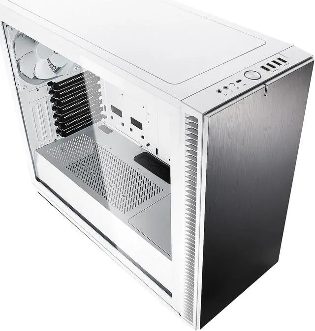 Alt view image 13 of 20 - Fractal Design Define S2 White Brushed Aluminum/Steel ATX Silent Modular Clear Tempered Glass Window Mid Tower Computer Case