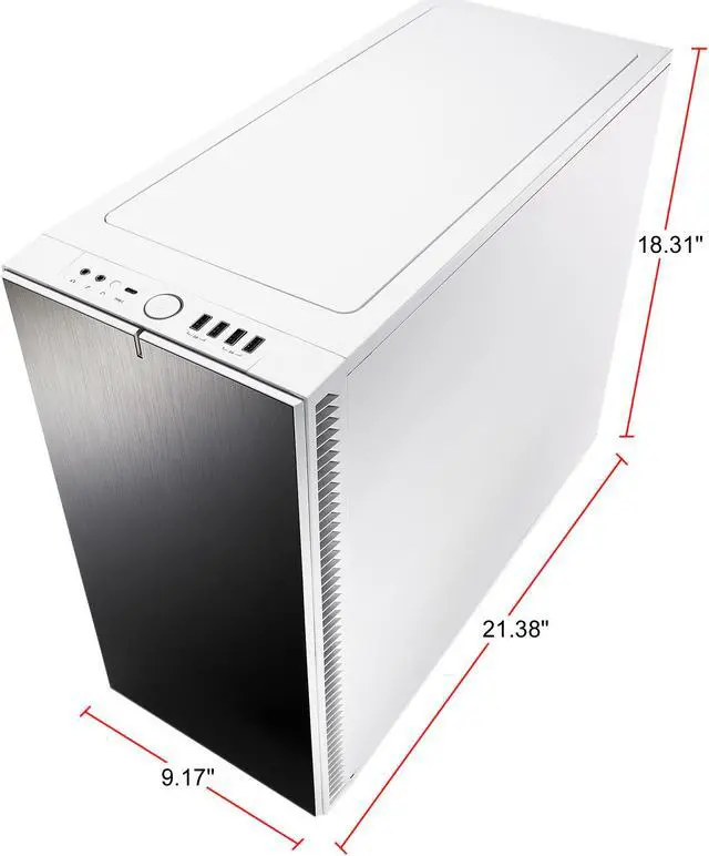 Alt view image 9 of 20 - Fractal Design Define S2 White Brushed Aluminum/Steel ATX Silent Modular Clear Tempered Glass Window Mid Tower Computer Case