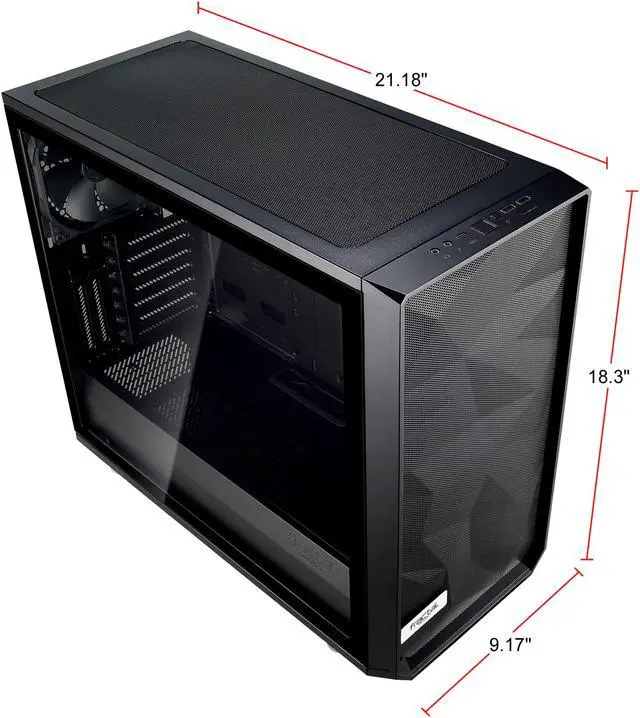 Alt view image 16 of 19 - Fractal Design Meshify S2 Black ATX Modular High-Airflow Dark Tint Tempered Glass Window Mid Tower Computer Case, FD-CA-MESH-S2-BKO-TG