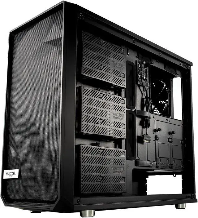Alt view image 5 of 19 - Fractal Design Meshify S2 Black ATX Modular High-Airflow Dark Tint Tempered Glass Window Mid Tower Computer Case, FD-CA-MESH-S2-BKO-TG