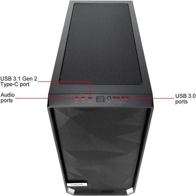 Alt view image 19 of 19 - Fractal Design Meshify S2 Black ATX Modular High-Airflow Dark Tint Tempered Glass Window Mid Tower Computer Case, FD-CA-MESH-S2-BKO-TG