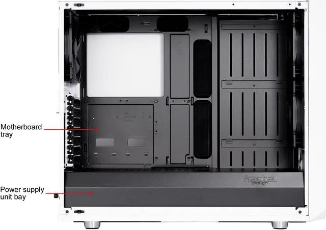 Alt view image 16 of 20 - Fractal Design Meshify S2 White ATX Modular High-Airflow Tempered Glass Window Mid Tower Computer Case