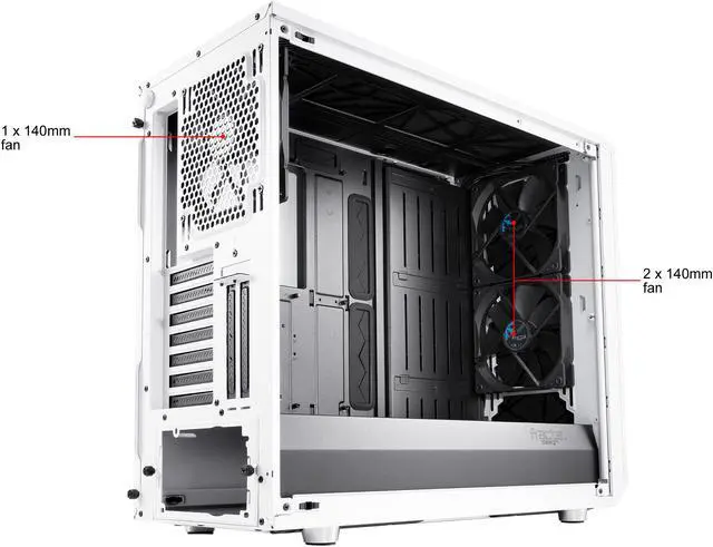 Alt view image 18 of 20 - Fractal Design Meshify S2 White ATX Modular High-Airflow Tempered Glass Window Mid Tower Computer Case