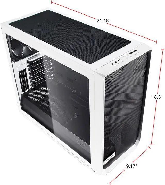 Alt view image 20 of 20 - Fractal Design Meshify S2 White ATX Modular High-Airflow Tempered Glass Window Mid Tower Computer Case