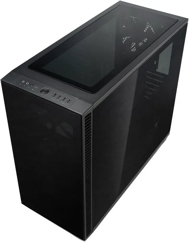 Alt view image 10 of 20 - Fractal Design Define S2 Vision Blackout ATX Silent Modular Dark Tint Tempered Glass Window Mid Tower Computer Case