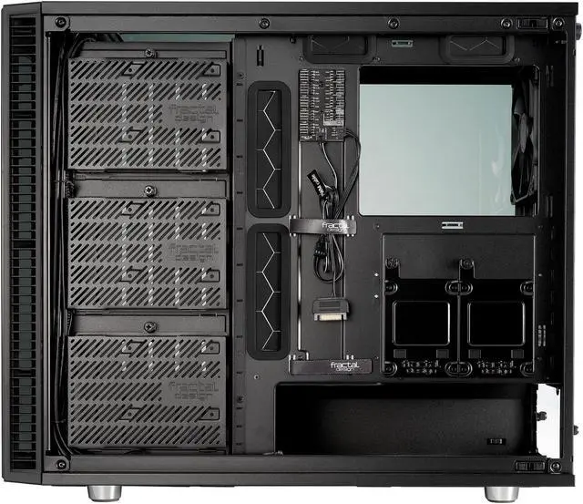 Alt view image 8 of 20 - Fractal Design Define S2 Vision Blackout ATX Silent Modular Dark Tint Tempered Glass Window Mid Tower Computer Case
