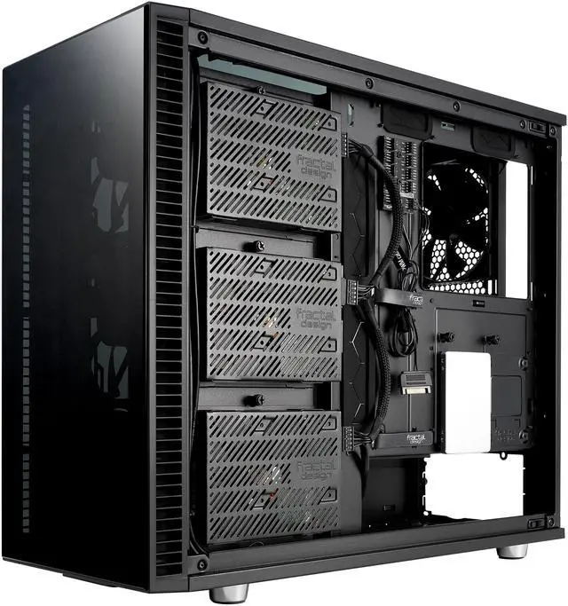 Alt view image 5 of 20 - Fractal Design Define S2 Vision Blackout ATX Silent Modular Dark Tint Tempered Glass Window Mid Tower Computer Case