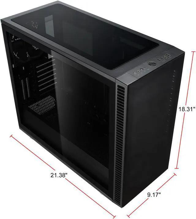 Alt view image 16 of 20 - Fractal Design Define S2 Vision Blackout ATX Silent Modular Dark Tint Tempered Glass Window Mid Tower Computer Case