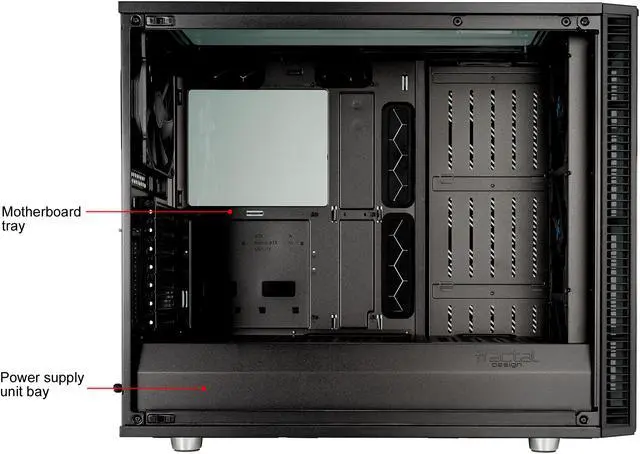 Alt view image 17 of 20 - Fractal Design Define S2 Vision Blackout ATX Silent Modular Dark Tint Tempered Glass Window Mid Tower Computer Case