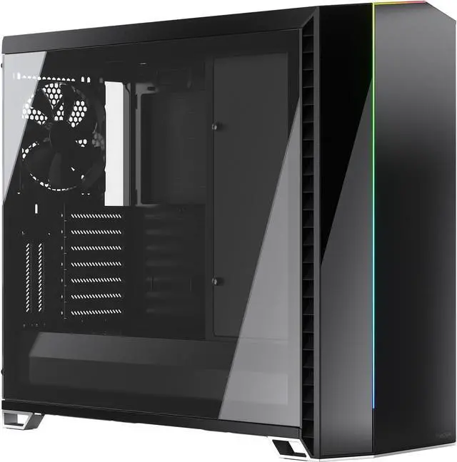 Main image of Fractal Design Vector RS Blackout ATX Silent Modular Tempered Glass Window Mid Tower Computer Case with ARGB LED strip and Adjust R1 RGB Controller