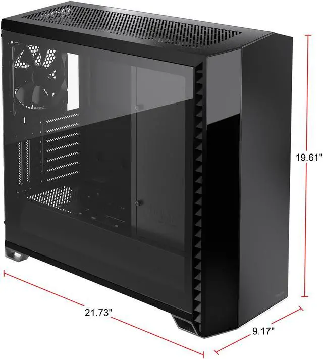 Alt view image 17 of 20 - Fractal Design Vector RS Blackout ATX Silent Modular Tempered Glass Window Mid Tower Computer Case with ARGB LED strip and Adjust R1 RGB Controller