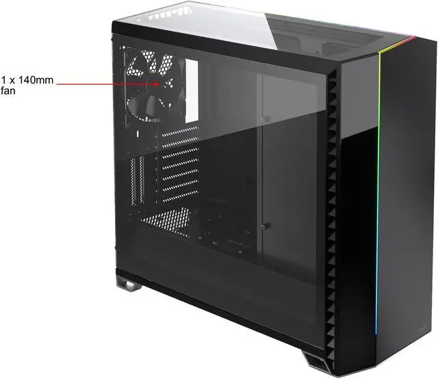 Alt view image 18 of 20 - Fractal Design Vector RS Blackout ATX Silent Modular Tempered Glass Window Mid Tower Computer Case with ARGB LED strip and Adjust R1 RGB Controller