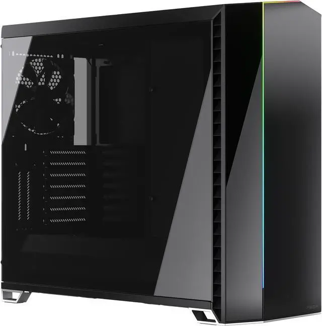Main image of Fractal Design Vector RS Blackout ATX Silent Modular Dark Tint Tempered Glass Window Mid Tower Computer Case with ARGB LED strip and Adjust R1 RGB Controller
