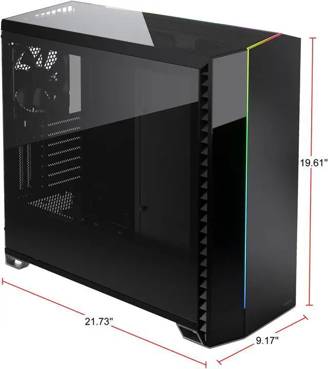 Alt view image 16 of 20 - Fractal Design Vector RS Blackout ATX Silent Modular Dark Tint Tempered Glass Window Mid Tower Computer Case with ARGB LED strip and Adjust R1 RGB Controller