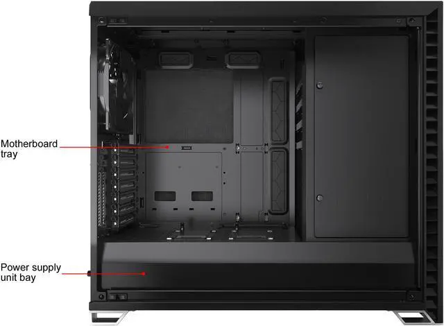 Alt view image 17 of 20 - Fractal Design Vector RS Blackout ATX Silent Modular Dark Tint Tempered Glass Window Mid Tower Computer Case with ARGB LED strip and Adjust R1 RGB Controller
