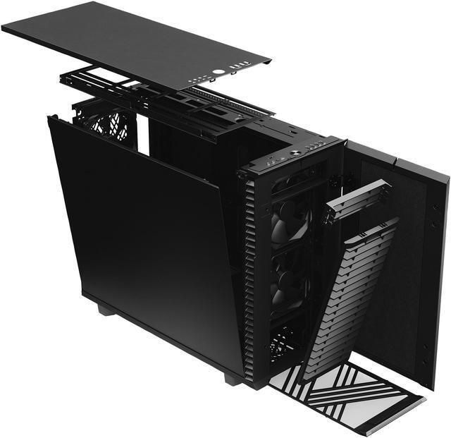 Alt view image 15 of 20 - Fractal Design Define 7 Black Brushed Aluminum / Steel E-ATX Silent Modular Mid Tower Computer Case
