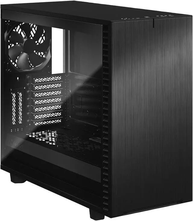 Alt view image 7 of 20 - Fractal Design Define 7 Black Brushed Aluminum / Steel E-ATX Silent Modular Tempered Glass Window Mid Tower Computer Case