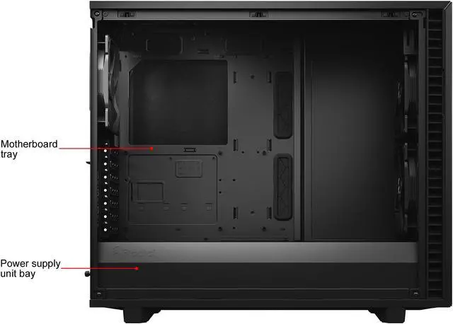 Alt view image 11 of 20 - Fractal Design Define 7 Black Brushed Aluminum / Steel E-ATX Silent Modular Tempered Glass Window Mid Tower Computer Case