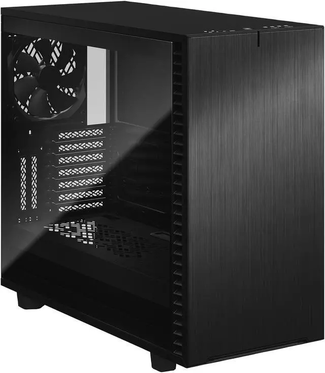 Alt view image 8 of 20 - Fractal Design Define 7 Black Brushed Aluminum / Steel E-ATX Silent Modular Dark Tinted Tempered Glass Window Mid Tower Computer Case