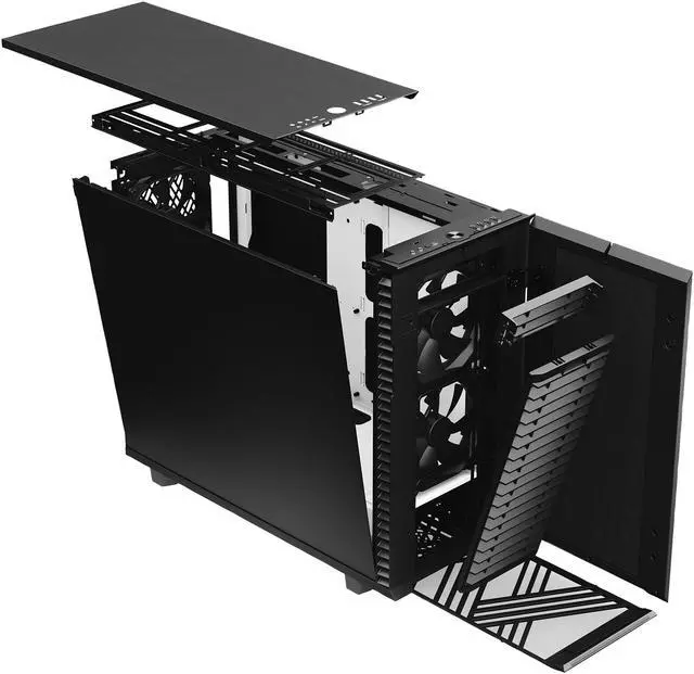 Alt view image 14 of 20 - Fractal Design Define 7 Black & White Brushed Aluminum / Steel E-ATX Silent Modular Mid Tower Computer Case