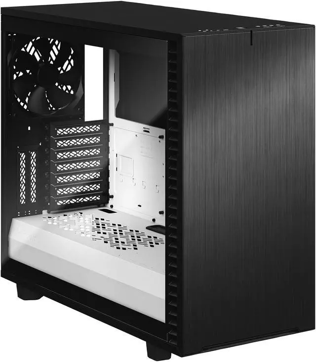 Alt view image 7 of 20 - Fractal Design Define 7 Black & White Brushed Aluminum / Steel E-ATX Silent Modular Tempered Glass Window Mid Tower Computer Case
