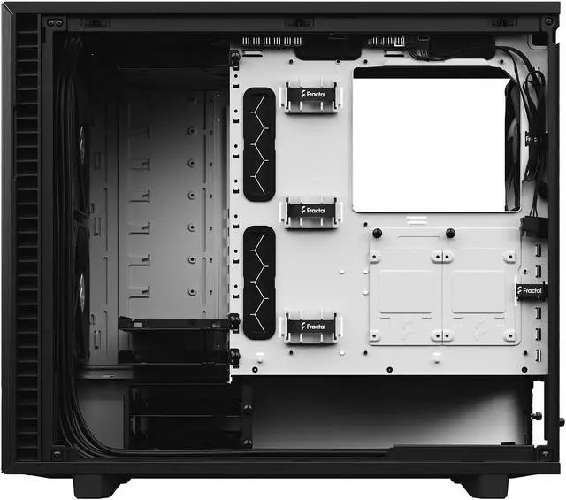Alt view image 13 of 20 - Fractal Design Define 7 Black & White Brushed Aluminum / Steel E-ATX Silent Modular Tempered Glass Window Mid Tower Computer Case