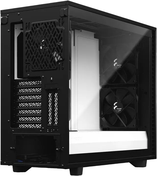 Alt view image 17 of 20 - Fractal Design Define 7 Black & White Brushed Aluminum / Steel E-ATX Silent Modular Tempered Glass Window Mid Tower Computer Case