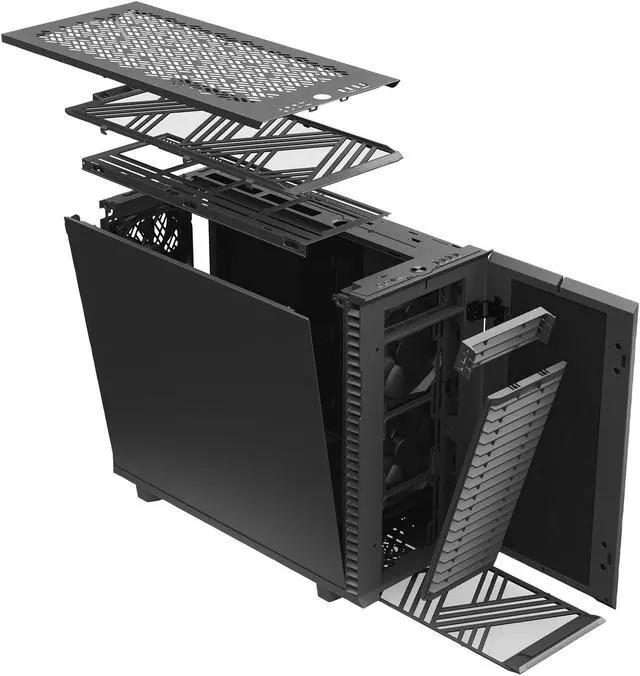 Alt view image 15 of 20 - Fractal Design Define 7 Gray Brushed Aluminum / Steel E-ATX Silent Modular Mid Tower Computer Case