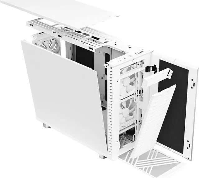 Alt view image 14 of 20 - Fractal Design Define 7 White Brushed Aluminum/Steel E-ATX Silent Modular Mid Tower Computer Case