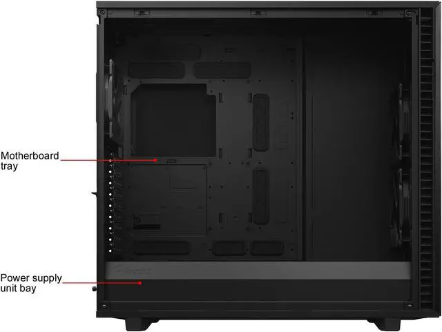 Alt view image 12 of 20 - Fractal Design Define 7 XL Black Brushed Aluminum / Steel E-ATX Silent Modular Dark Tinted Tempered Glass Window Full Tower Computer Case
