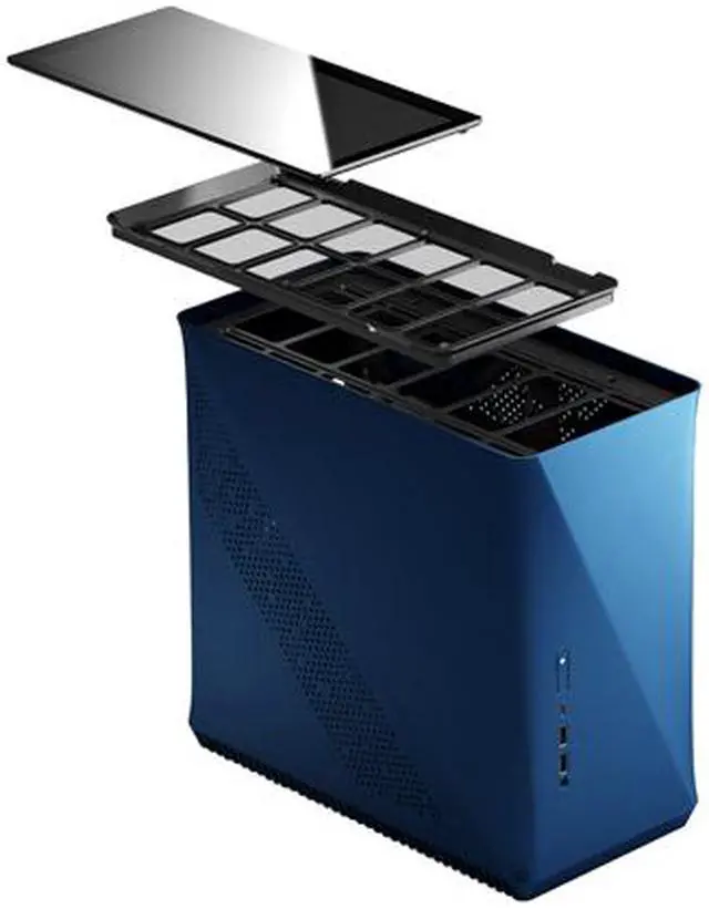 Alt view image 15 of 20 - Fractal Design Era ITX Cobalt Anodized Aluminum/Steel Mini-ITX Compact Modular Small Form Factor Computer Case with Dark Tint Tempered Glass Top Panel