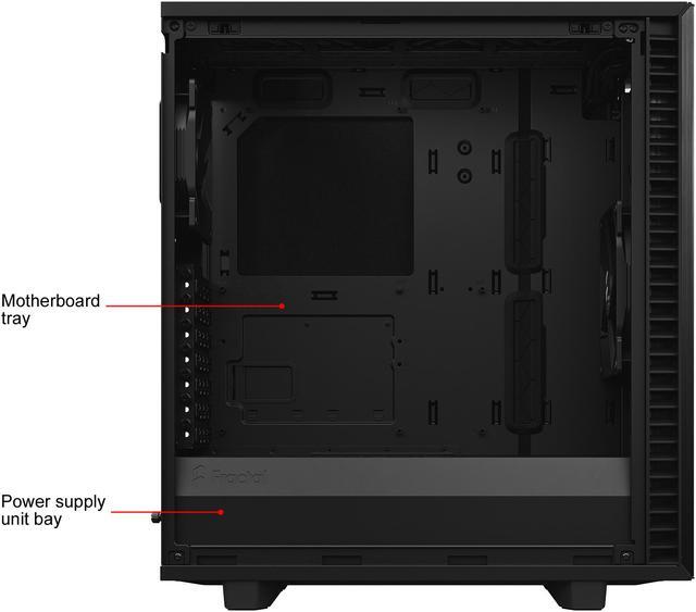 Alt view image 11 of 20 - Fractal Design Define 7 Compact Black Brushed Aluminum/Steel ATX Compact Silent Mid Tower Computer Case