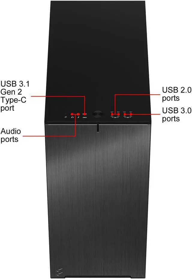 Alt view image 4 of 20 - Fractal Design Define 7 Compact Black Brushed Aluminum/Steel ATX Compact Silent Dark Tinted Tempered Glass Window Mid Tower Computer Case