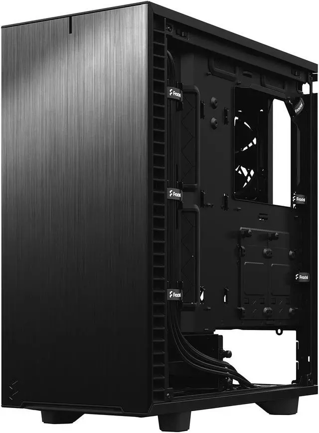 Alt view image 6 of 20 - Fractal Design Define 7 Compact Black Brushed Aluminum/Steel ATX Compact Silent Tempered Glass Window Mid Tower Computer Case