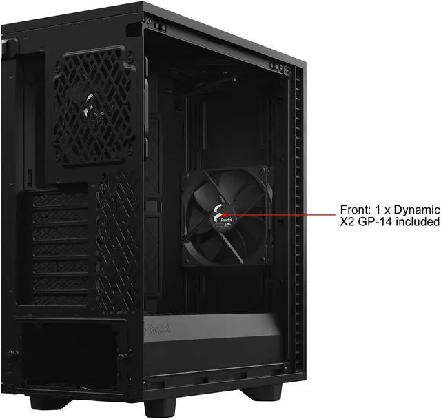 Alt view image 13 of 20 - Fractal Design Define 7 Compact Black Brushed Aluminum/Steel ATX Compact Silent Tempered Glass Window Mid Tower Computer Case