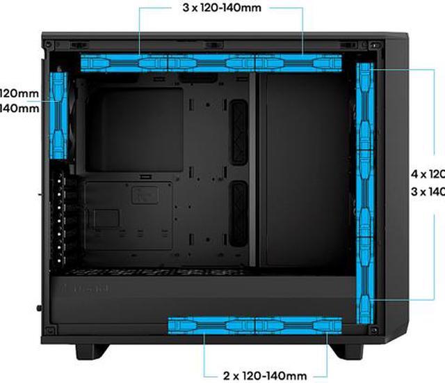 Alt view image 7 of 19 - Fractal Design Meshify 2 Black ATX Flexible Mid Tower Computer Case