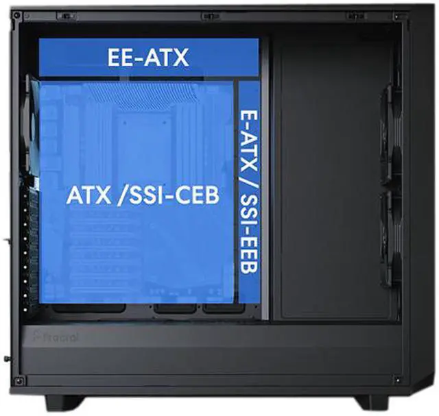 Alt view image 5 of 15 - Fractal Design Meshify 2 XL Black ATX Flexible Light Tinted Tempered Glass Window Full Tower Computer Case