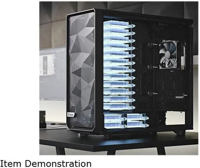 Alt view image 9 of 15 - Fractal Design Meshify 2 XL Black ATX Flexible Light Tinted Tempered Glass Window Full Tower Computer Case