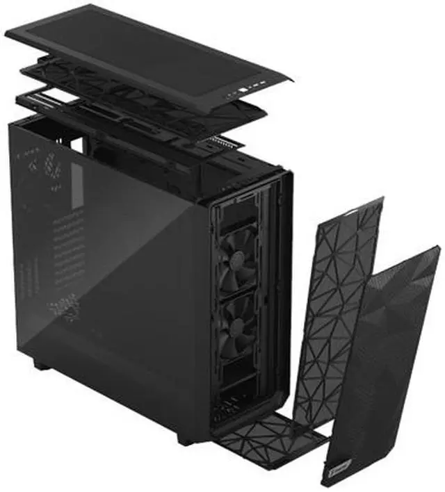 Alt view image 8 of 15 - Fractal Design Meshify 2 XL Black ATX Flexible Light Tinted Tempered Glass Window Full Tower Computer Case