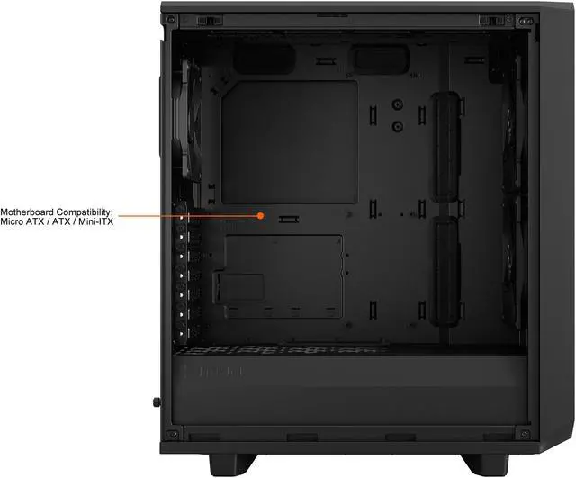 Alt view image 10 of 18 - Fractal Design Meshify 2 Compact Black ATX Flexible High-Airflow Dark Tinted Tempered Glass Window Mid Tower Computer Case
