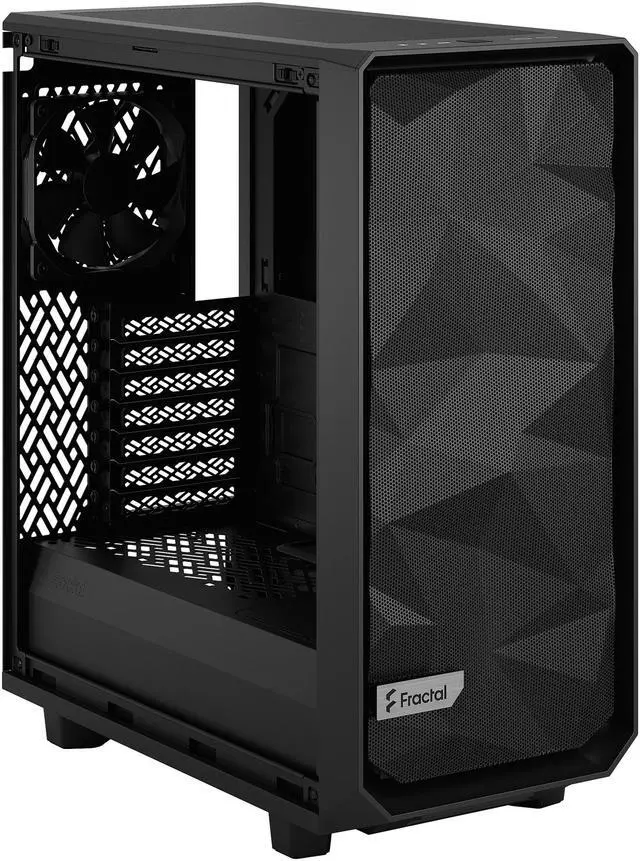 Alt view image 7 of 18 - Fractal Design Meshify 2 Compact Black ATX Flexible High-Airflow Light Tinted Tempered Glass Window Mid Tower Computer Case