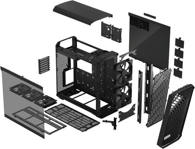 Alt view image 17 of 20 - Fractal Design Torrent Black E-ATX Tempered Glass Window High-Airflow Mid Tower Computer Case