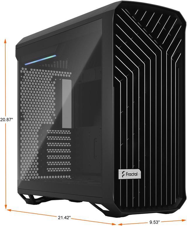 Alt view image 3 of 20 - Fractal Design Torrent Black E-ATX Tempered Glass Window High-Airflow Mid Tower Computer Case