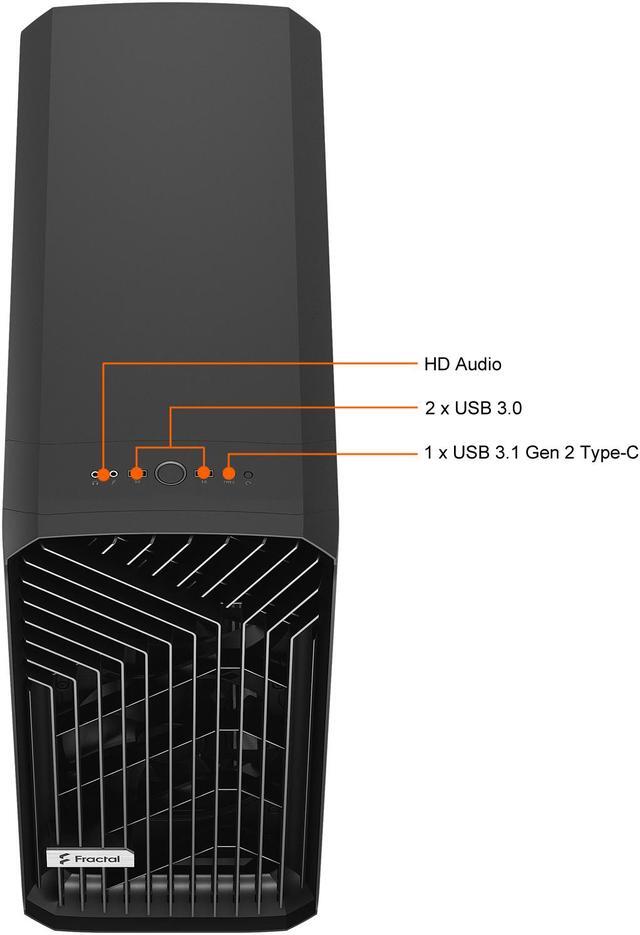 Alt view image 6 of 20 - Fractal Design Torrent Black E-ATX Tempered Glass Window High-Airflow Mid Tower Computer Case