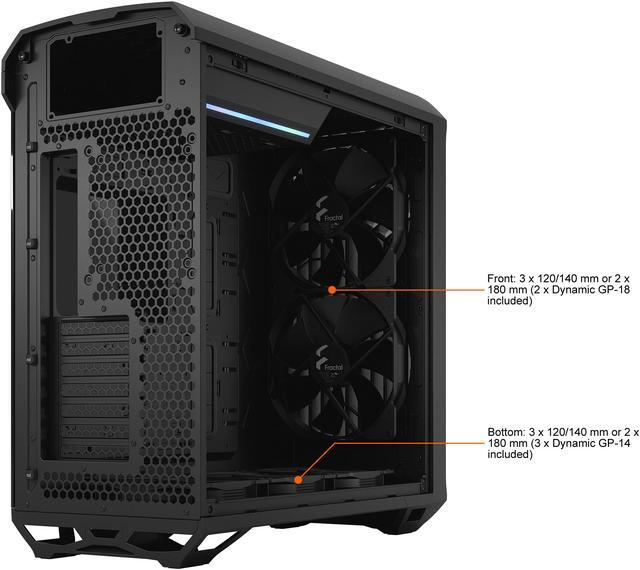 Alt view image 18 of 20 - Fractal Design Torrent Black E-ATX Tempered Glass Window High-Airflow Mid Tower Computer Case