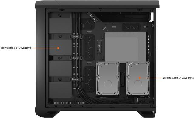 Alt view image 12 of 20 - Fractal Design Torrent Black E-ATX Tempered Glass Window High-Airflow Mid Tower Computer Case