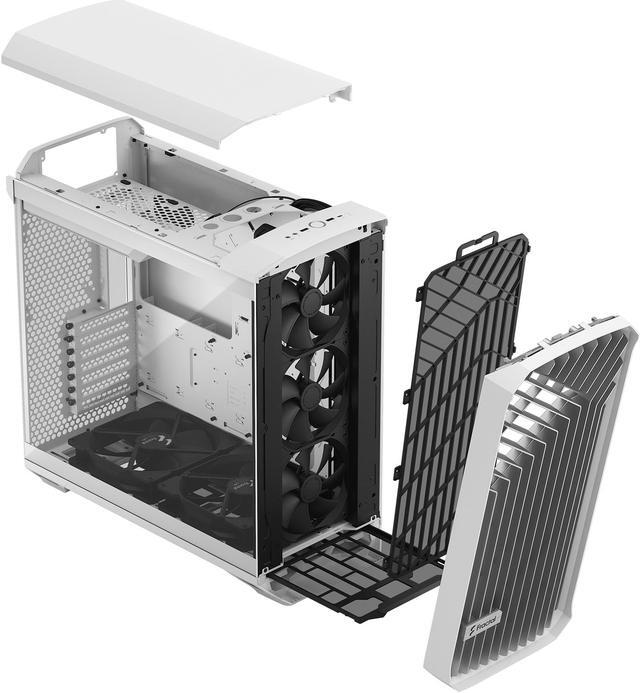 Alt view image 16 of 20 - Fractal Design Torrent White E-ATX Tempered Glass Window High-Airflow Mid Tower Computer Case